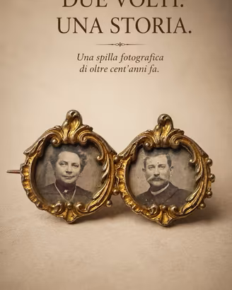 Antica spilla doppia ad memoriam placc oro 1900