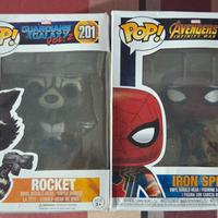 Lotto Funko Pop Marvel Rocket e Spiderman