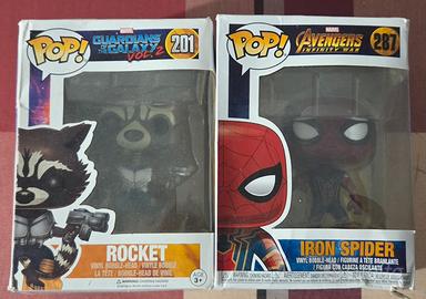 Lotto Funko Pop Marvel Rocket e Spiderman