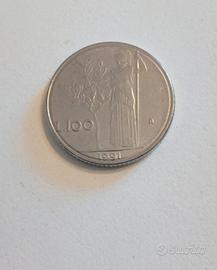 moneta 100 lire piccola "PICCOLA" ITALIA 1991.