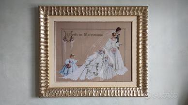 Quadro il mio matrimonio a punto croce