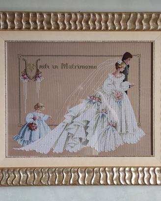 Quadro il mio matrimonio a punto croce