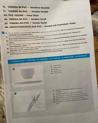 Visiere in PVC nuove