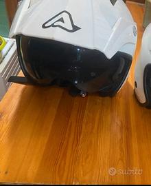 Casco  acerbis jet bianco taglia m +visiera solare