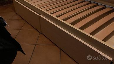 Letto singolo con cassetti e rete a doghe