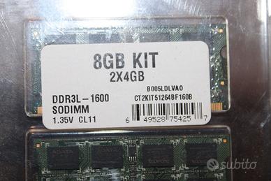 RAM ADATA DDR3 per Notebook – 4GB Kit (2x2GB) –