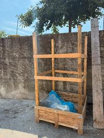 Cassa cassone in legno per legna da ardere 110x110