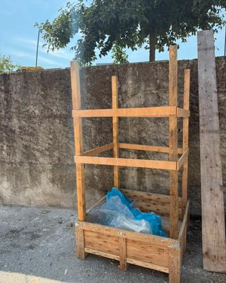 Cassa cassone in legno per legna da ardere 110x110