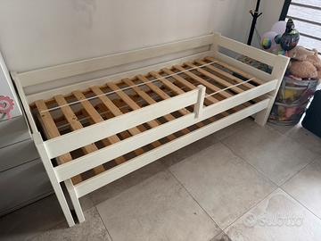 Letto singolo con secondo letto estraibile