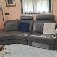 Divano Pelle vera Grigio