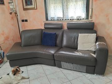 Divano Pelle vera Grigio