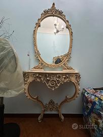 Consolle con specchio barocco veneziano