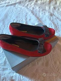 Ballerine in scamosciato rosse