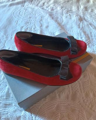 Ballerine in scamosciato rosse