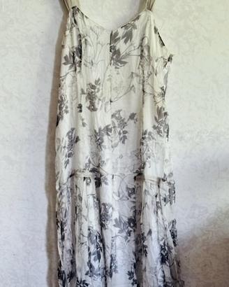 vestito fantasia bianco grigio