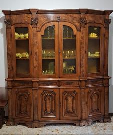 Credenza con vetrina legno massello stile classico