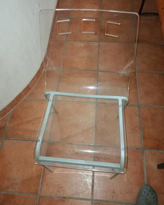 3 Sedie Alluminio Plexiglass 