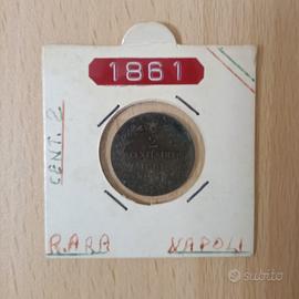 Monete 2 centesimi 1861 Vittorio Emanuele