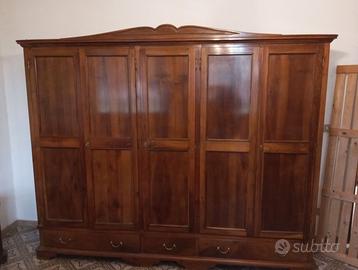 Camera da letto matrimoniale completa vintage noce