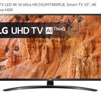 LG TV LED 4K AI Ultra HD,55UM7400PLB smart tv 55