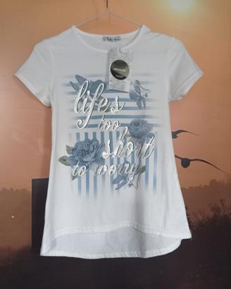 T-shirt bambina Smile Yes 12 anni nuova