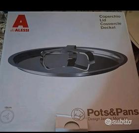 ALESSI coperchio Pots&Pans. in acciaio 18cm