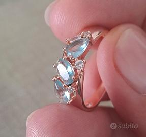 Anello elegante acquamarina