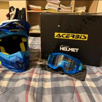 Casco moto acerbis con maschera per gli occhi