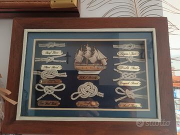 Quadro Nodi Marinari da Parete con Veliero