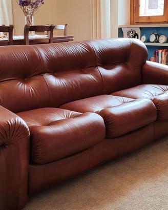 Divano in pelle anni '70