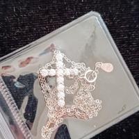 Croce Moissanite oro bianco 18k 