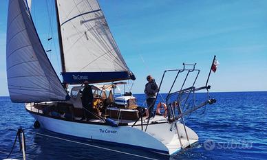 Barca a vela in legno d'epoca 1962