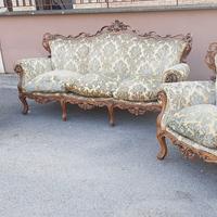 Salottino barocco con divano 3 posti e 2 poltrone