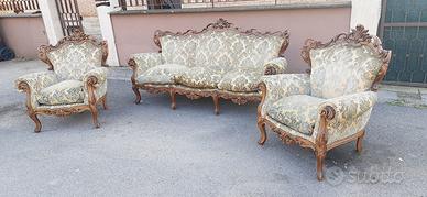 Salottino barocco con divano 3 posti e 2 poltrone