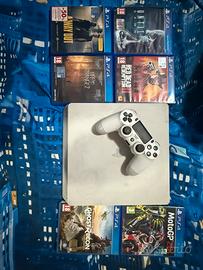 PS4 Slim Bianca + giochi + Controller