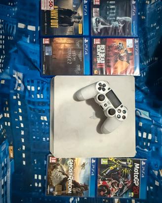 PS4 Slim Bianca + giochi + Controller
