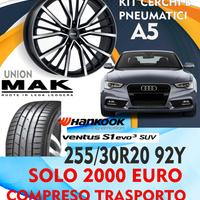 Cerchi in lega con pneumatici audi a5 20