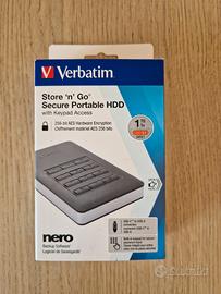 Hard Disk Verbatim 1Tb usb 3.1 con Keypad Access