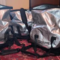 Tris borse originali Triumph per valigie moto 