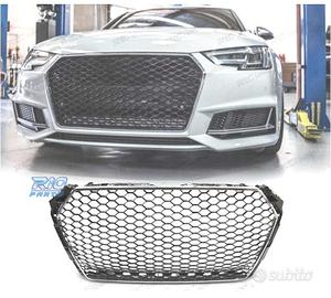 GRIGLIA AUDI A4 B9 15-19 LOOK RS CROMATO NERO