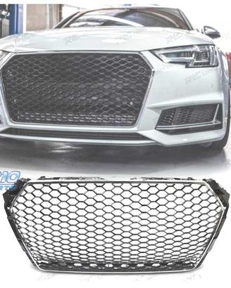 GRIGLIA AUDI A4 B9 15-19 LOOK RS CROMATO NERO