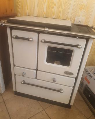 Cucina a legna Sideros bianca con forno