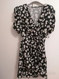 Vestito estivo nero con margherite