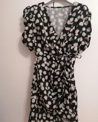 Vestito estivo nero con margherite