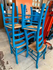 Sedie in legno e paglia (Stock 20 pezzi)