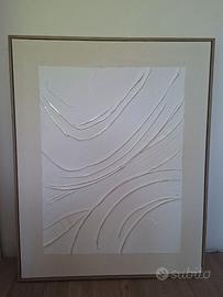 Quadro astratto in rilievo beige