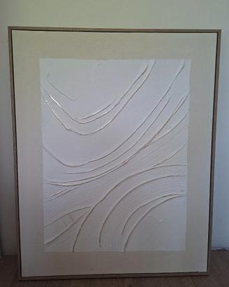 Quadro astratto in rilievo beige
