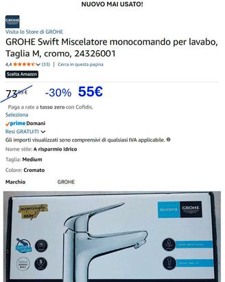 GROHE Swift Miscelatore monocomando per LAVABO
