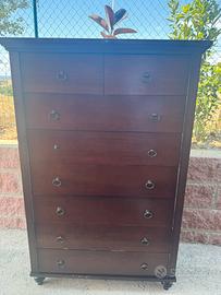 Cassettiera vintage in legno massello