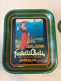 Vassoio pubblicitario in latta Fratelli Carli